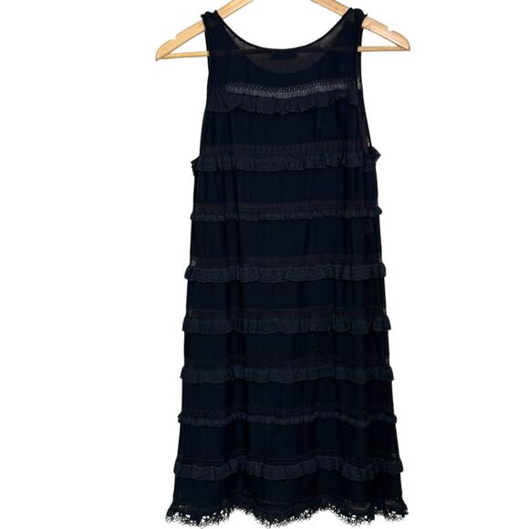 Vintage Moschino Cheap & Chic Size 10 Silk Blend Black Ruffle Lace Slip Dress - Picture 5 of 11